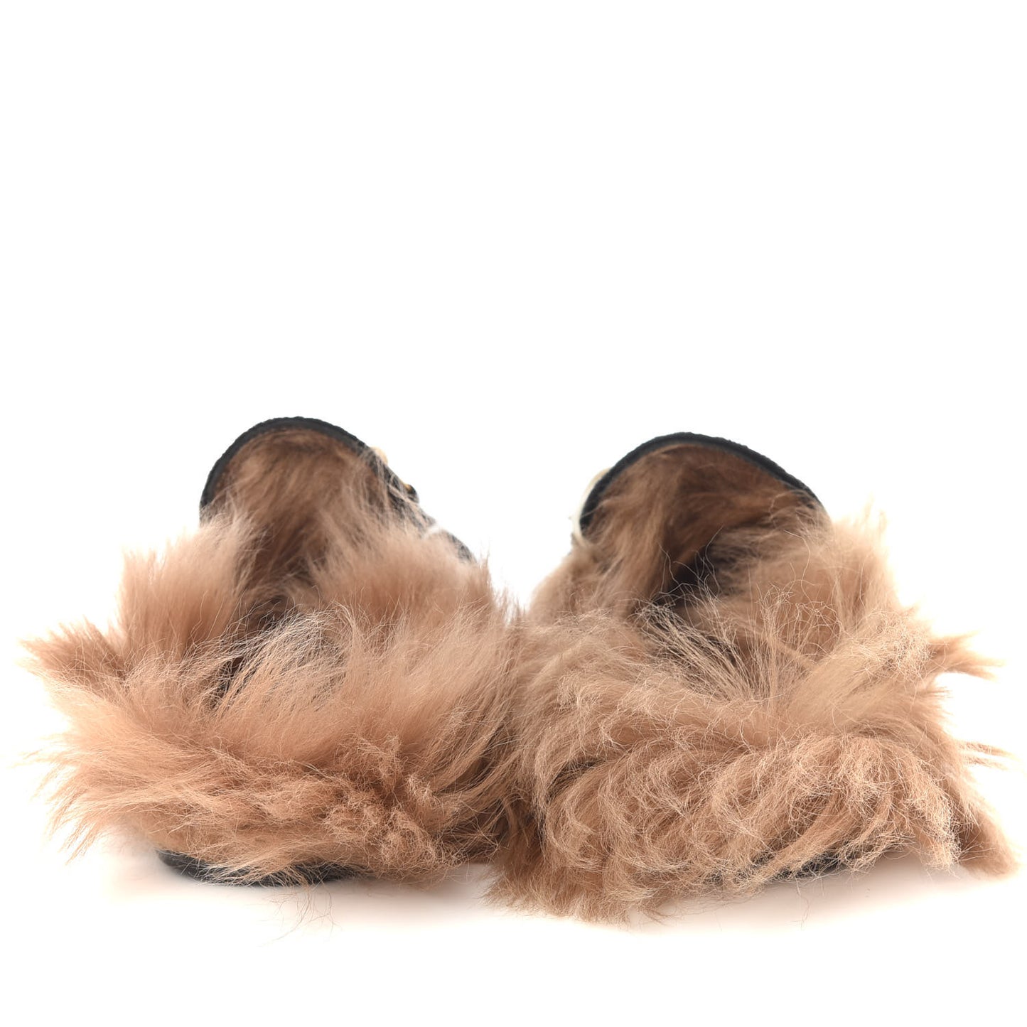 Velvet Fur Womens Princetown Slippers 36.5 Black