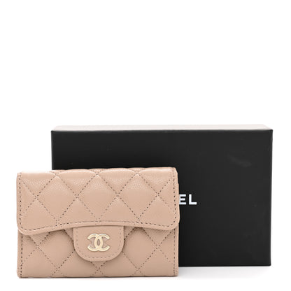 Chanel Caviar Quilted Flap Card Holder Wallet Dark Beige 8 of 8