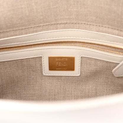 Fendi Linen Canvas Vitello King Painting Baguette With Marker Kit White 11 of 25