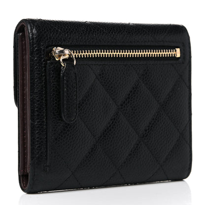 Chanel Caviar Quilted Compact Flap Wallet Black 3 of 19
