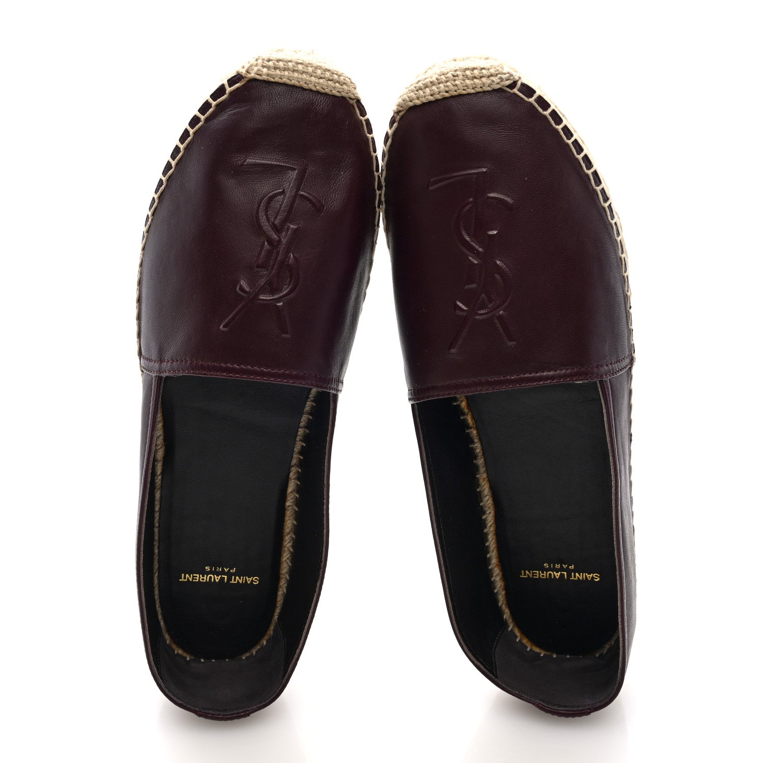 Saint Laurent Nappa Vendome Monogram Espadrilles 40.5 Barolo 5 of 9