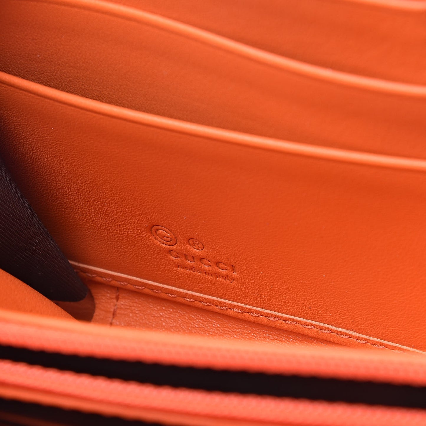 Microguccissima Zip Around Wallet Sun Orange