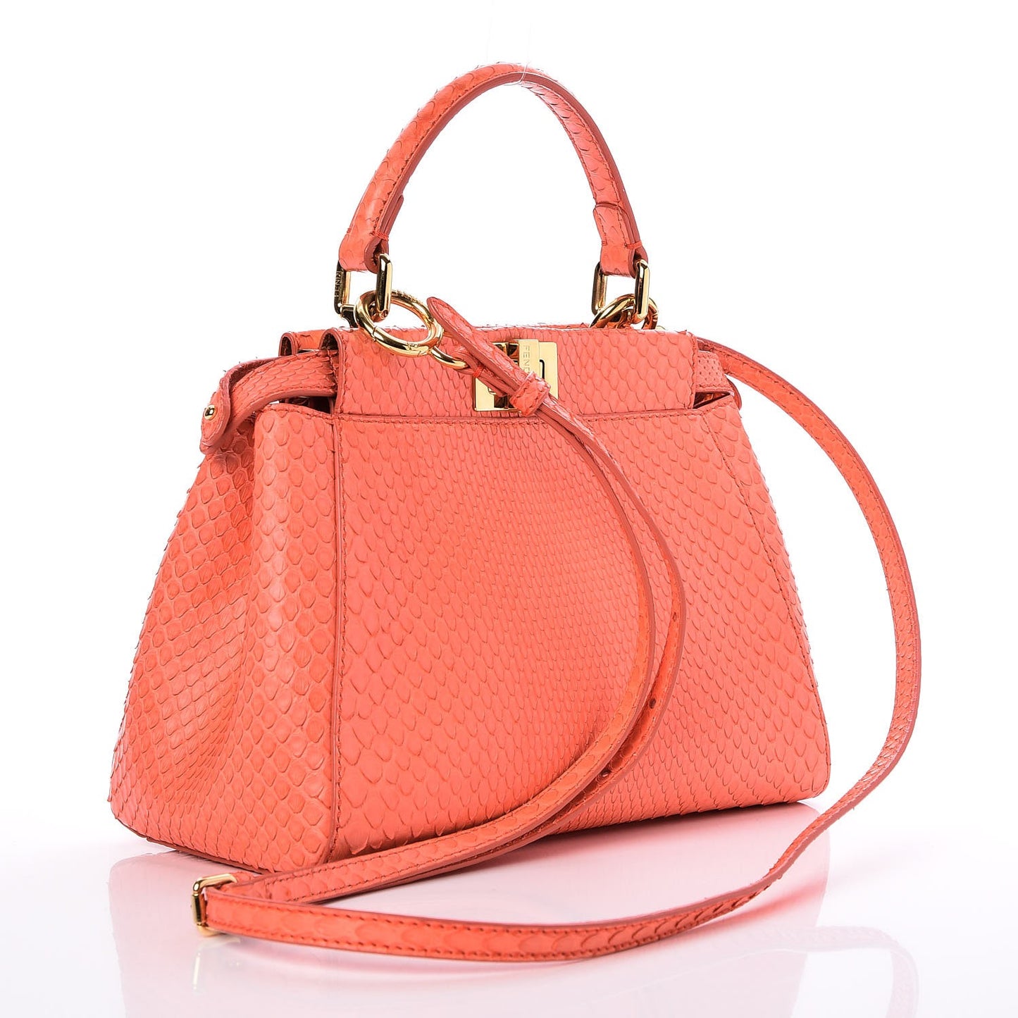 Python Mini Peekaboo Iconic Satchel Coral