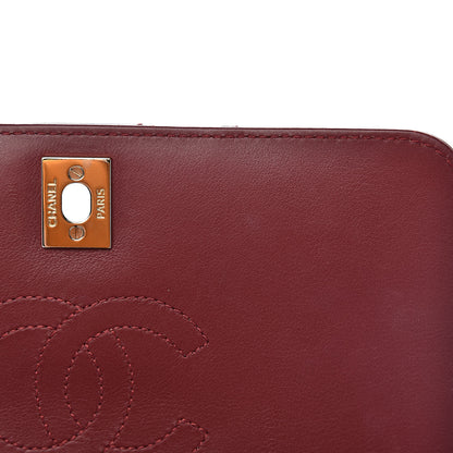 Chanel Calfskin Chevron Quilted Mini Statement Flap Burgundy 8 of 11