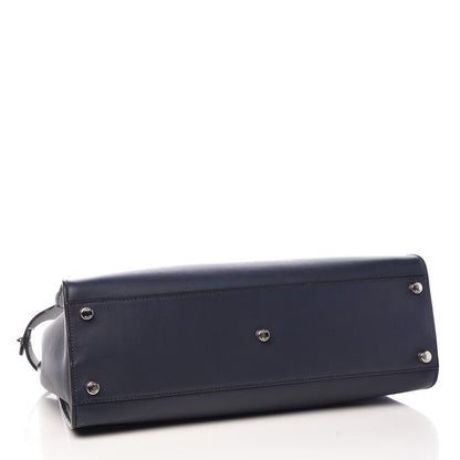 Fendi Vitello Tahiti Burro Large Peekaboo Iconic Essentially Satchel Blue Notte Grigio Perla 5 of 9