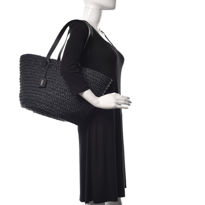 Saint Laurent Raffia Medium Panier Bag Black 2 of 10