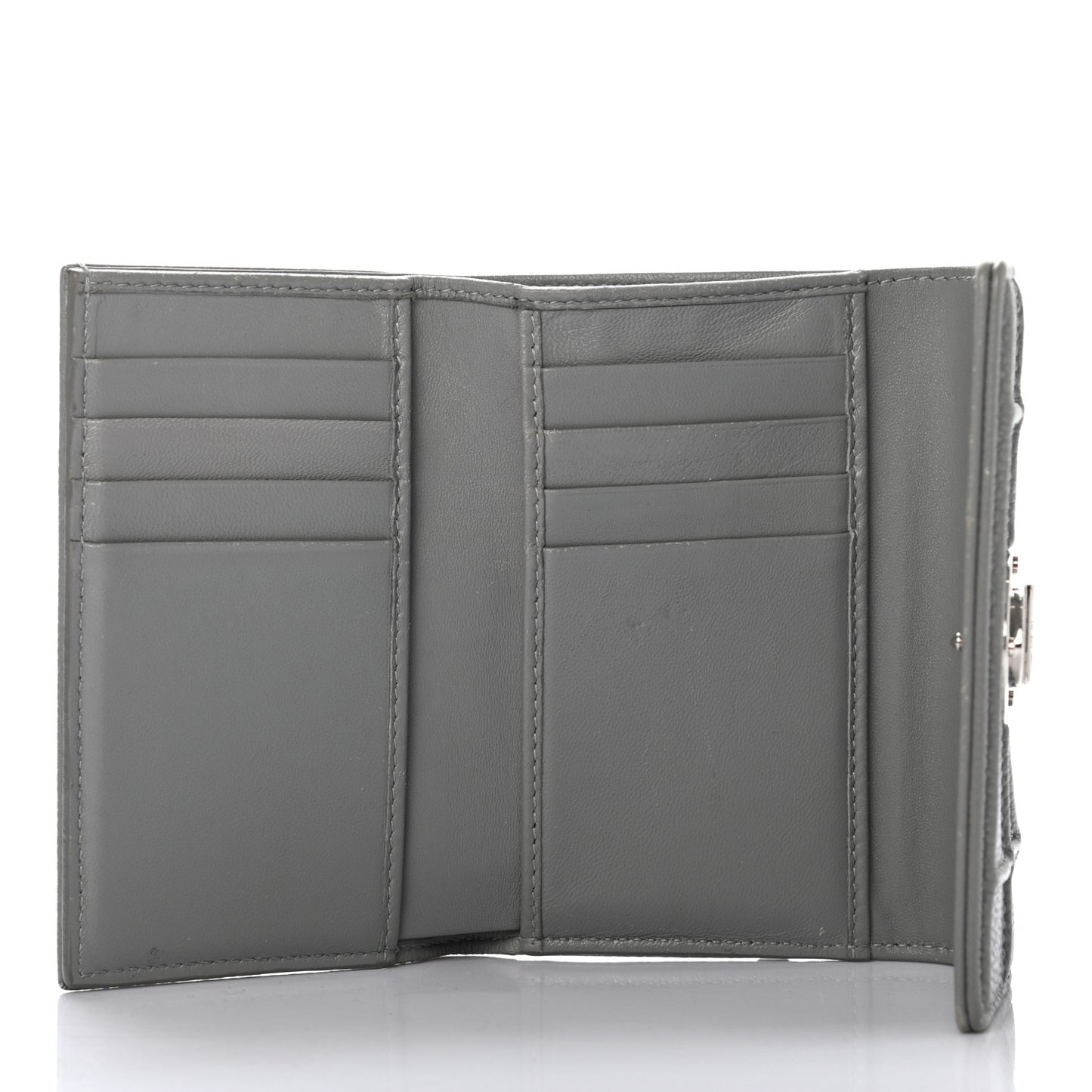 Grained Calfskin Cannage Diorama Elancee Wallet Grey