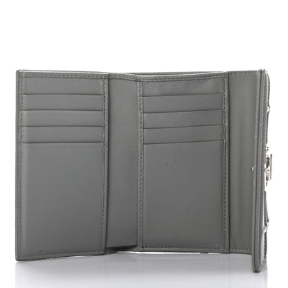 Christian Dior Grained Calfskin Cannage Diorama Elancee Wallet Grey 5 of 8