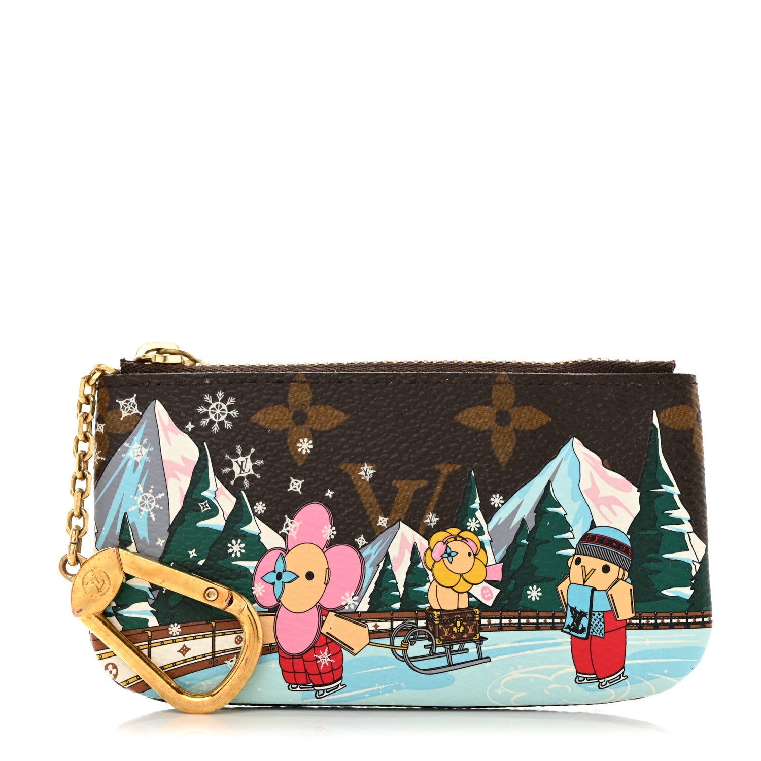 Louis Vuitton Monogram 2023 Christmas Animation Alpine Key Pouch Pink 1 of 7