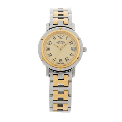 Hermes Stainless Steel 24mm Clipper Quartz Watch Gold 1 of 4