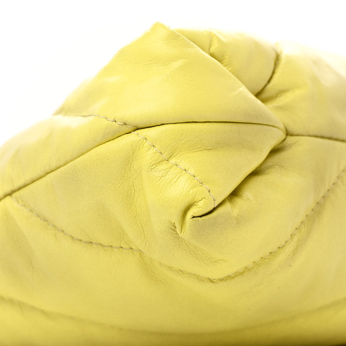 Crushed Calfskin Quilted Crush Small Tote Bag Citrus