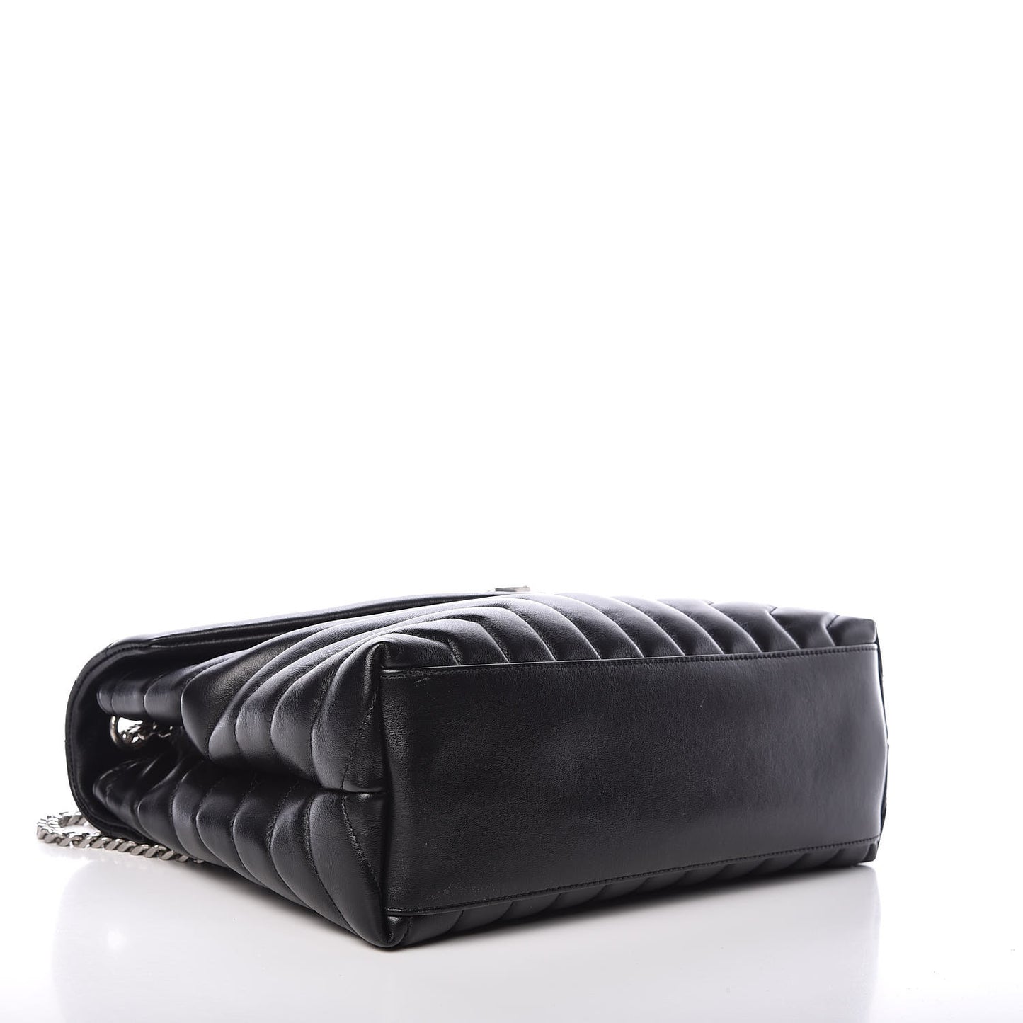 Calfskin Y Quilted Monogram Medium Loulou Chain Satchel Black