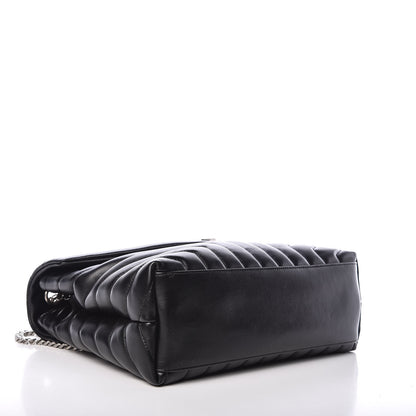 Saint Laurent Calfskin Y Quilted Monogram Medium Loulou Chain Satchel Black 4 of 9