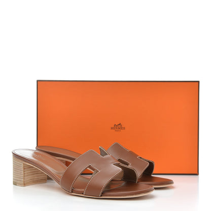 Hermes Calfskin Oasis Sandals 38 Gold 10 of 10