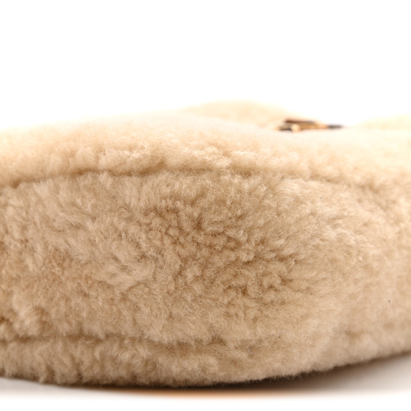 Shearling Suede Mini Le 5 A 7 Vertical Hobo Natural Beige Dark Cigar