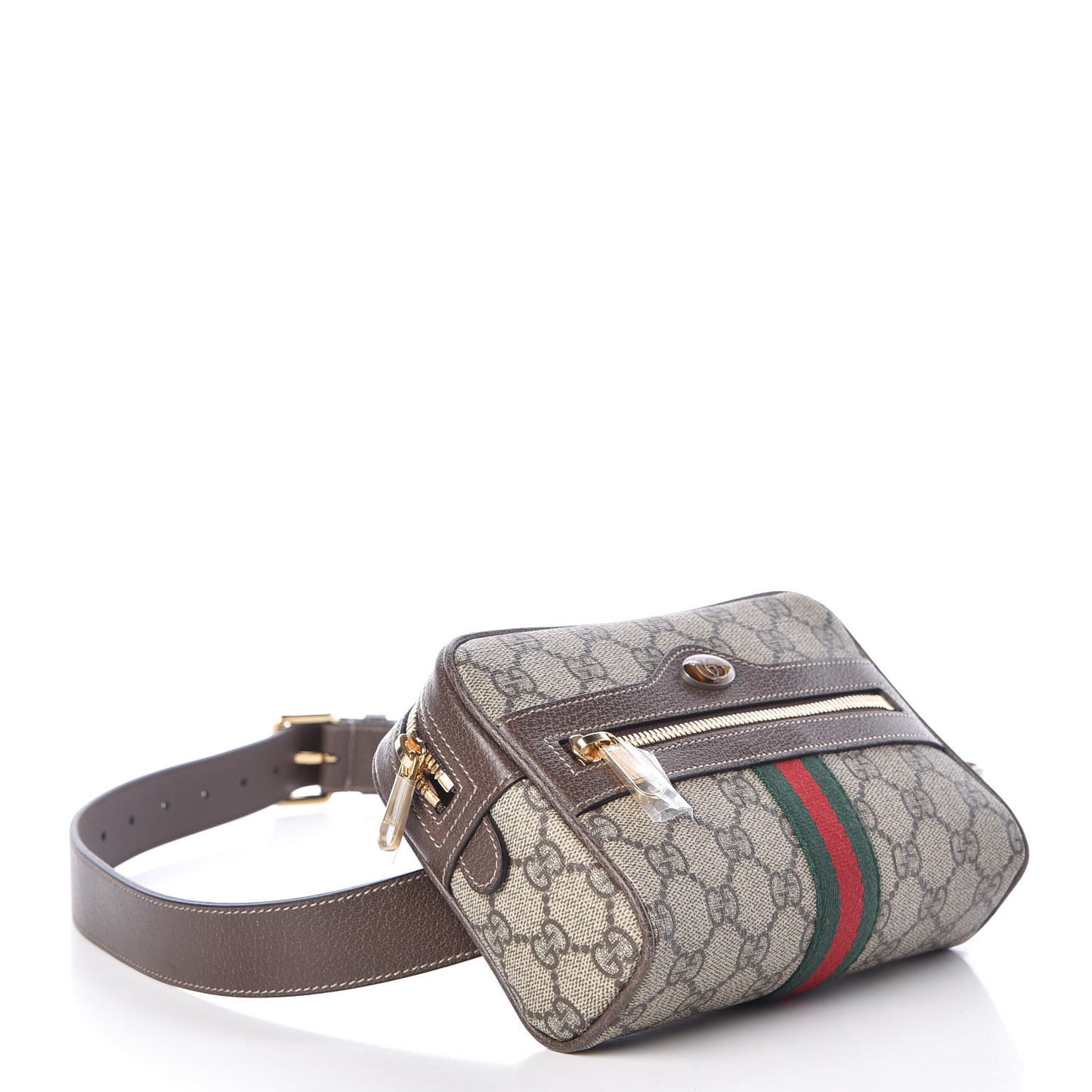 GG Supreme Monogram Web Small Ophidia Belt Bag 95 38 Dark Brown