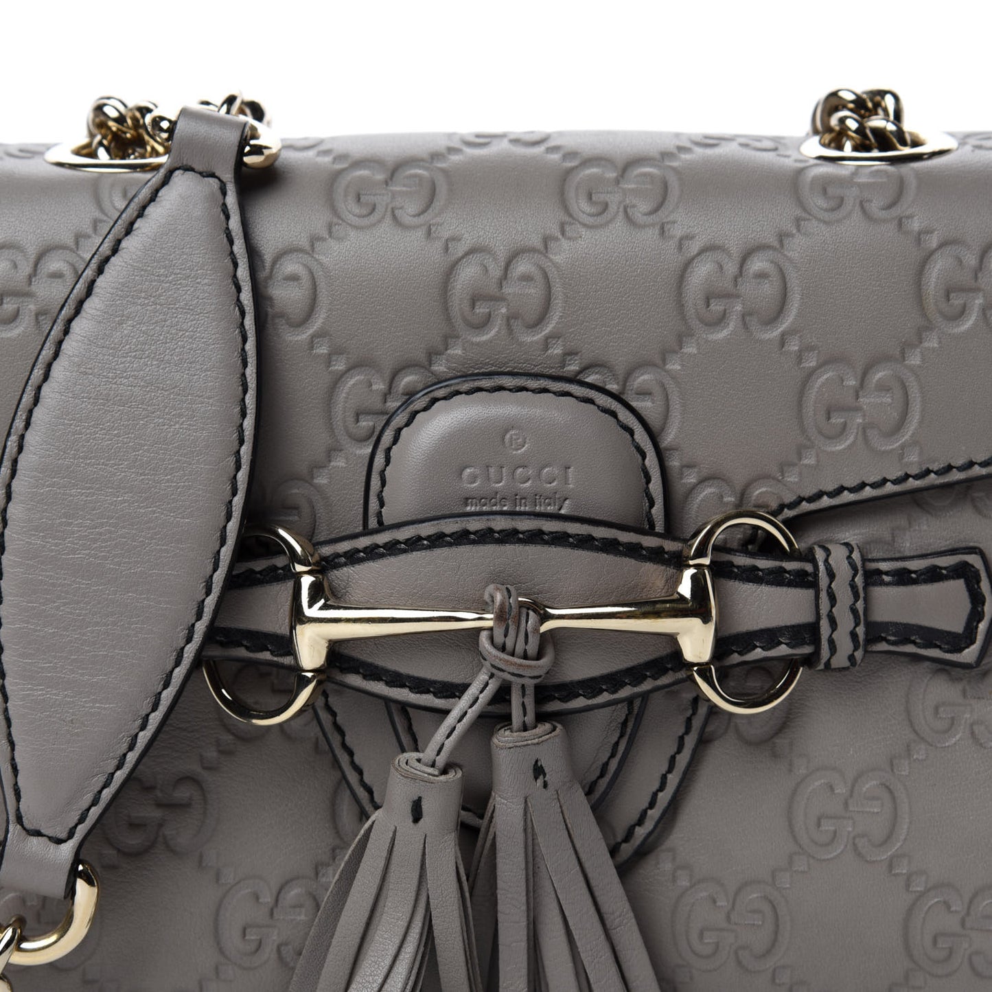 Guccissima Mini Emily Chain Shoulder Bag Storm Grey