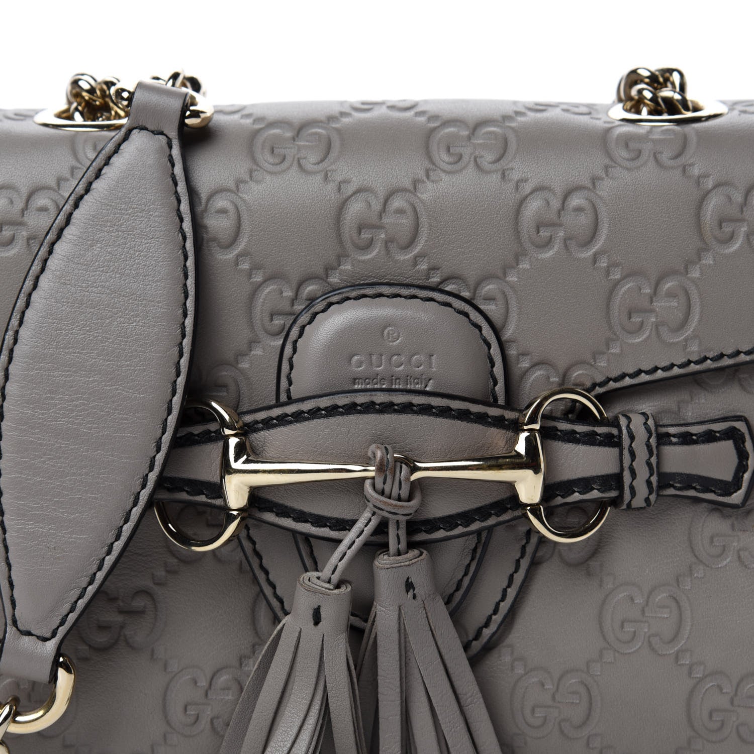 Gucci Guccissima Mini Emily Chain Shoulder Bag Storm Grey 11 of 11