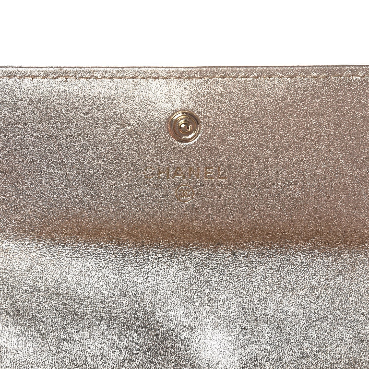 Metallic Quilted Flap Wallet Gold