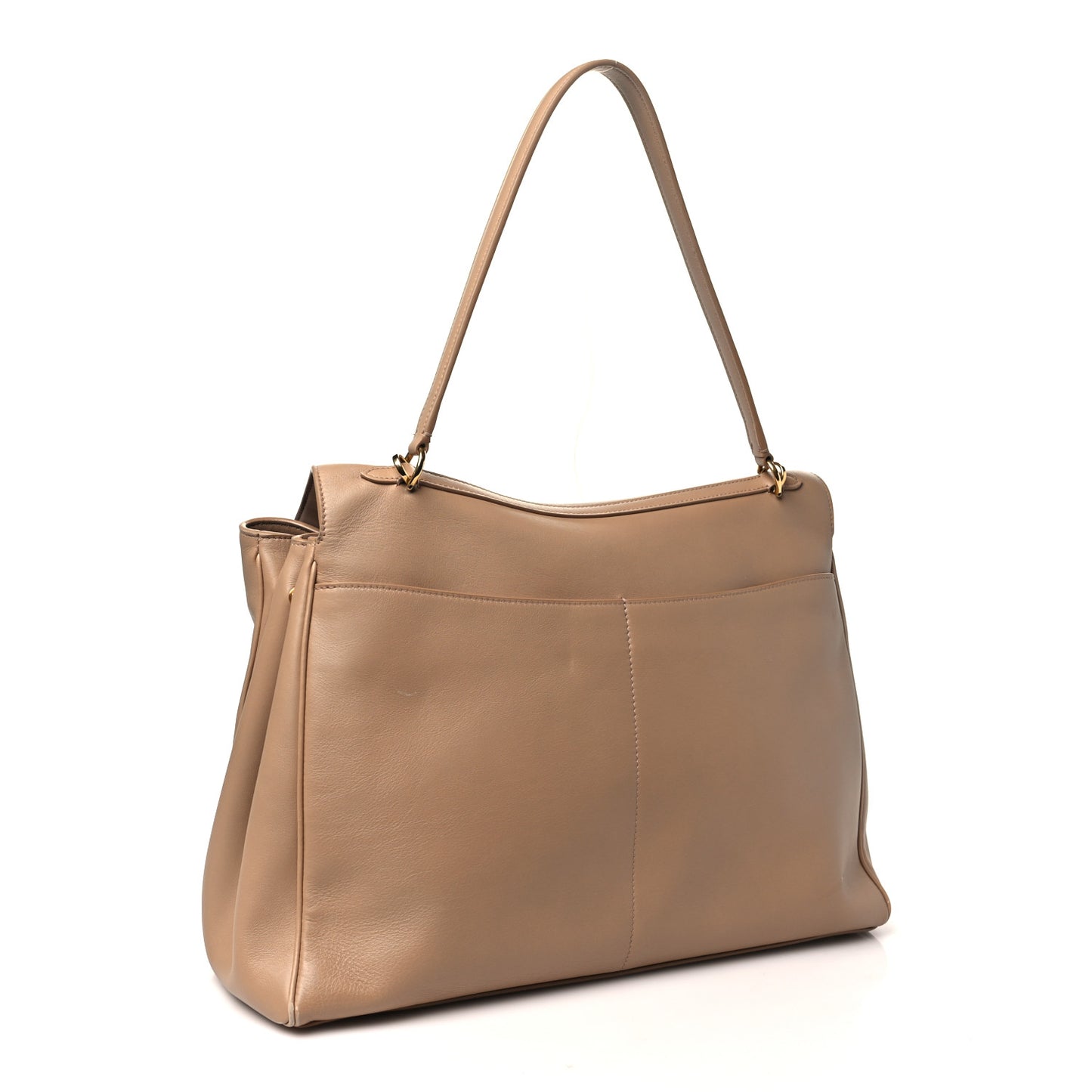 Smooth Calfskin Large Rodeo Top Handle Handbag Latte