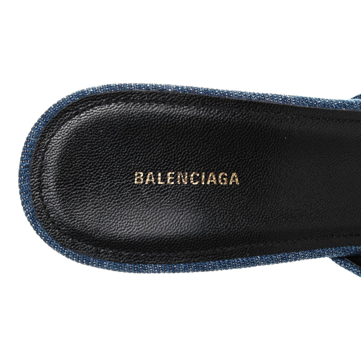Denim Block Heel Mules 39 Blue