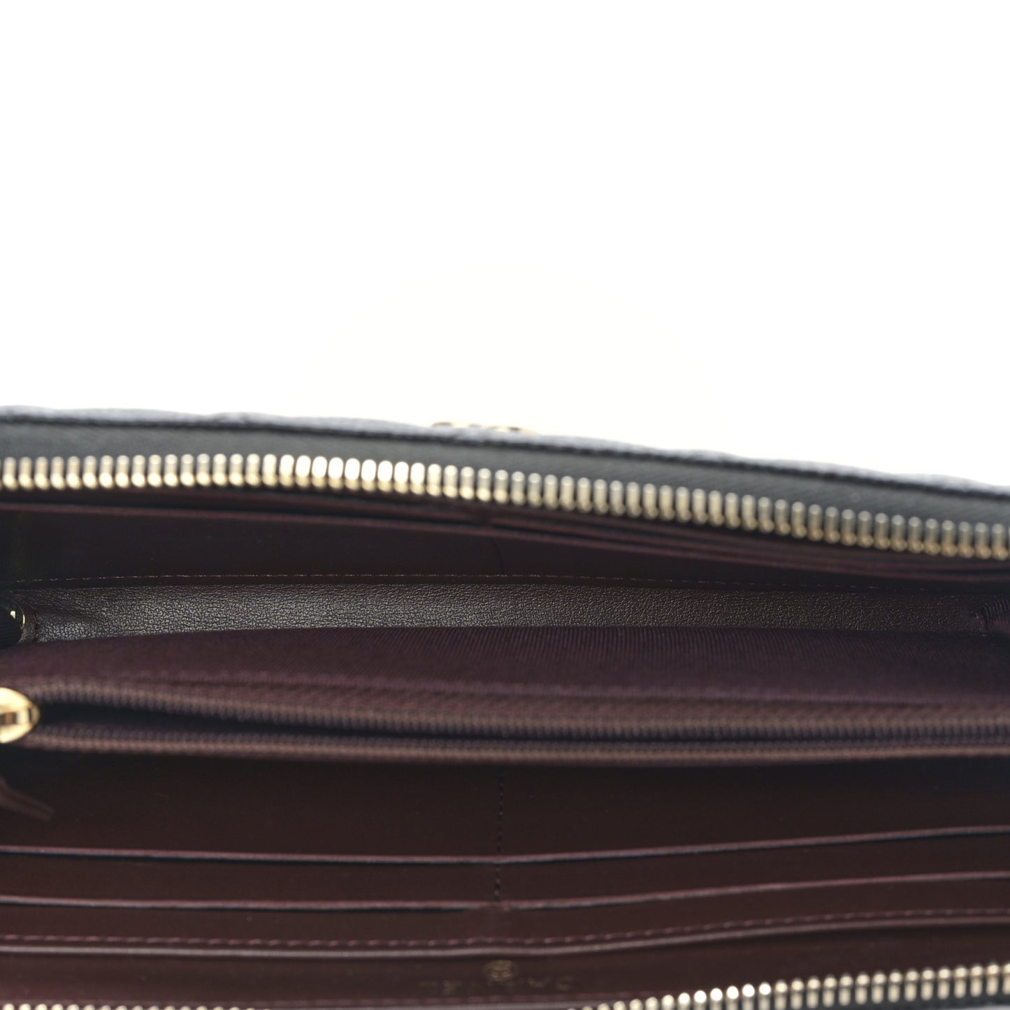 Caviar Quilted Zip Around Clutch Wallet Black
