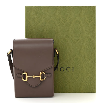 Gucci Boarded Plutone Calfskin Mini Horsebit 1955 Crossbody Bag New Acero 11 of 11