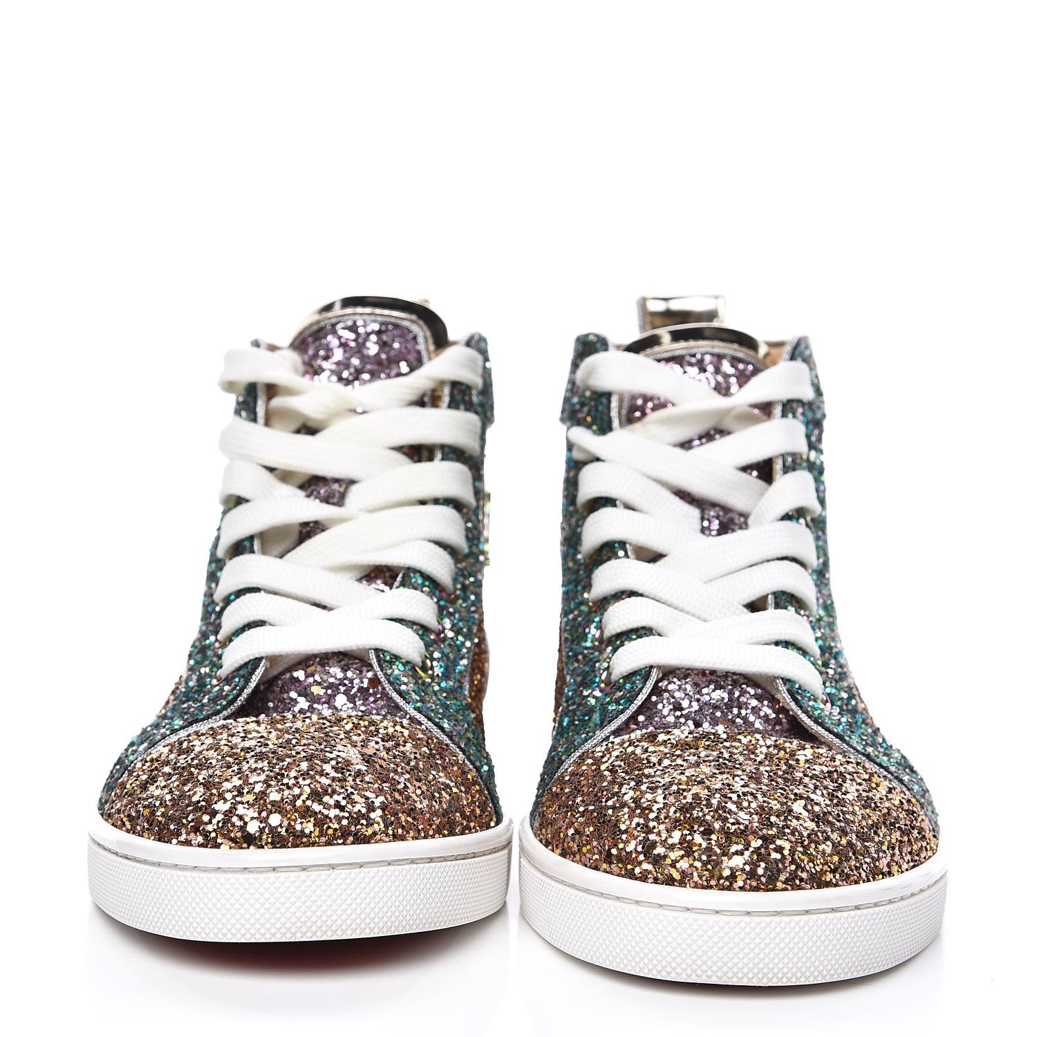 Christian Louboutin Bip Bip Glitter Womens Orlato Flat Sneakers 37.5 Multicolor 2 of 9