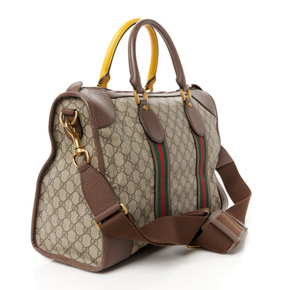 Gucci Soft GG Supreme Monogram Web Medium Duffle Bag Beige New Acero Crop 3 of 11
