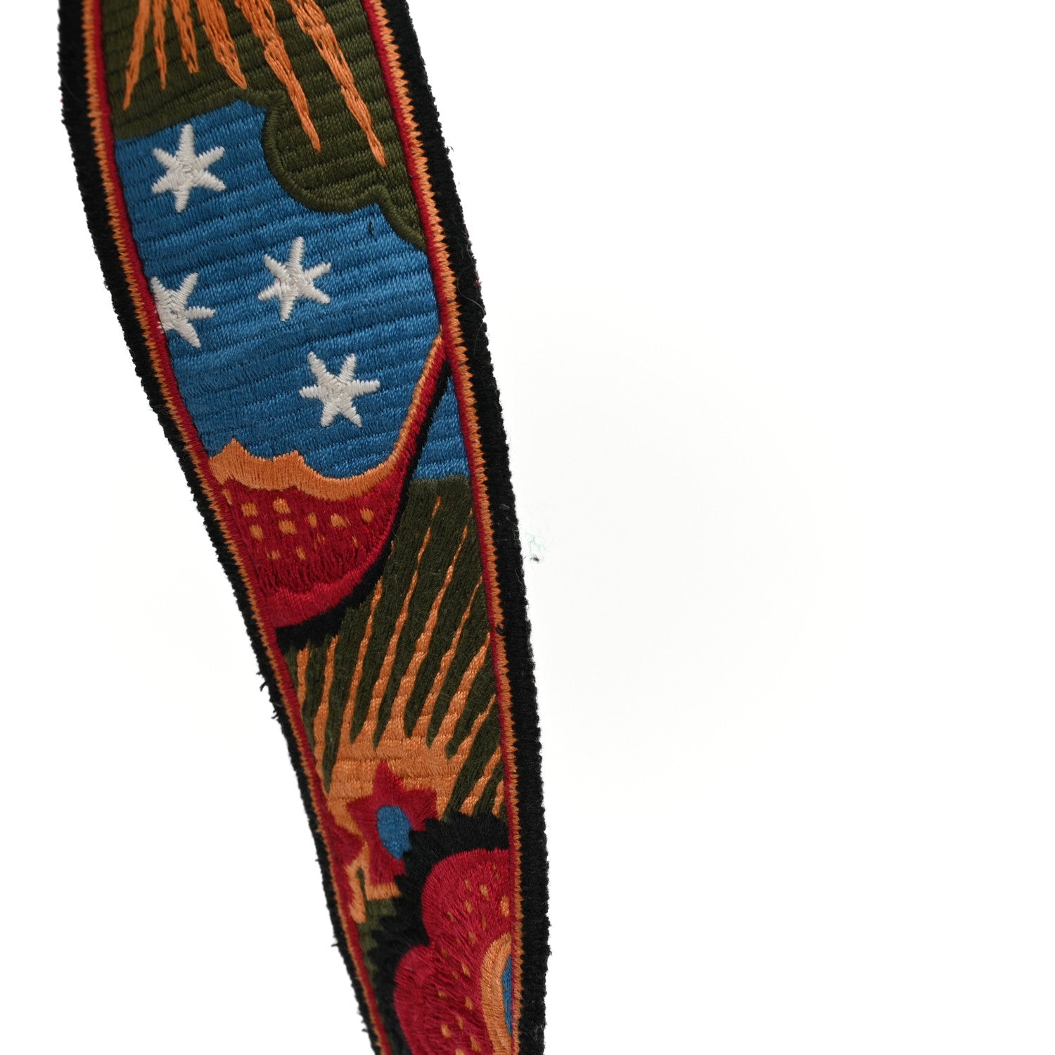 Valentino Garavani Calfskin Enchanted Wonderland Medium Guitar Strap Rockstud Rolling Flap Saddle Bag Rubin 13 of 15