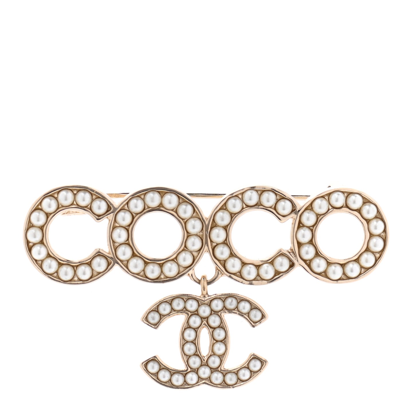 Pearl Coco Brooch Gold