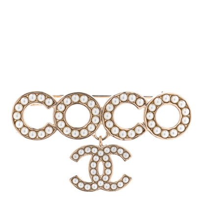 Chanel Pearl Coco Brooch Gold 1 of 5