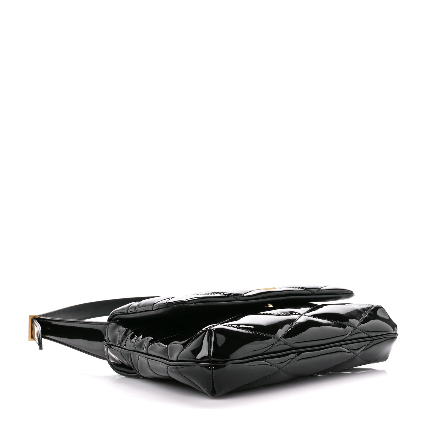 Patent Quilted Le 57 Diamond Shoulder Bag Black