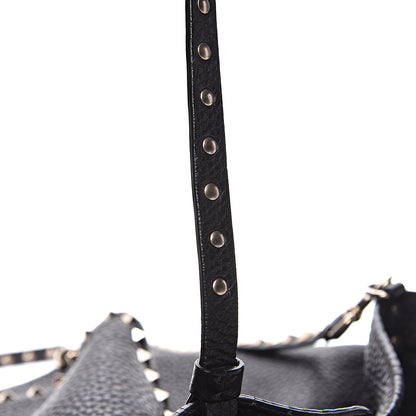 Valentino Garavani Pebbled Calfskin Medium Rockstud Tote Black 18 of 23