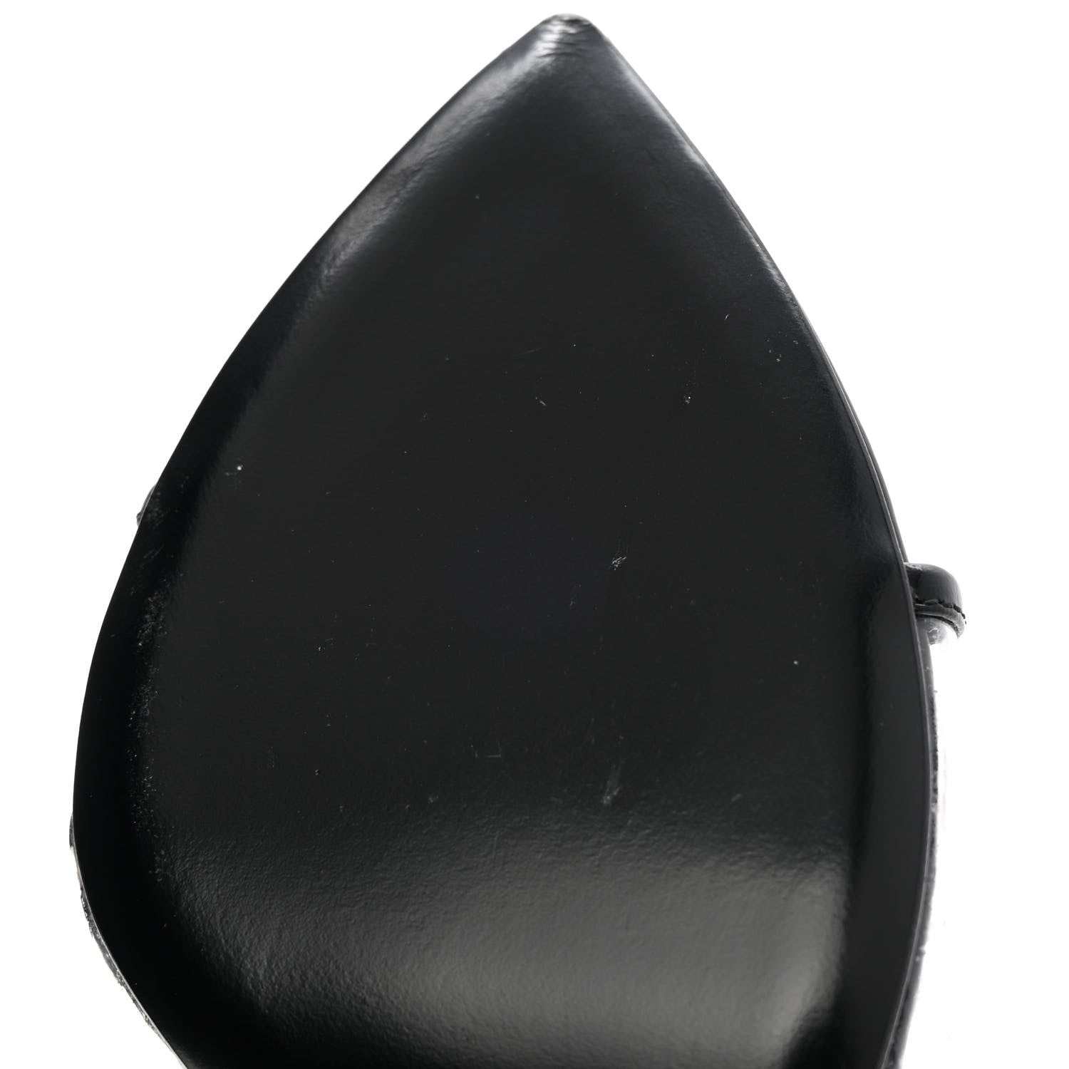 Prada Plexiglass Calfskin Metal Triangle Logo 75mm Slide Sandals 37.5 Black 10 of 12