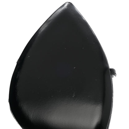Prada Plexiglass Calfskin Metal Triangle Logo 75mm Slide Sandals 37.5 Black 10 of 12