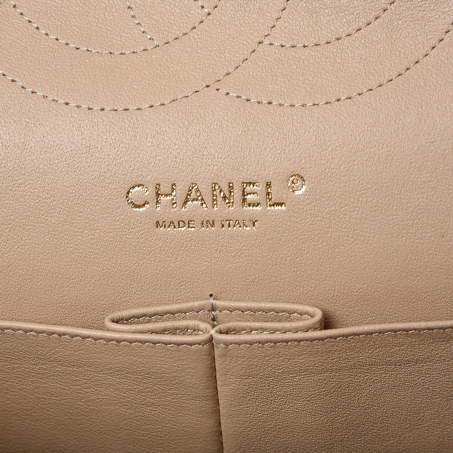 Lambskin Quilted Jumbo Double Flap Beige Clair
