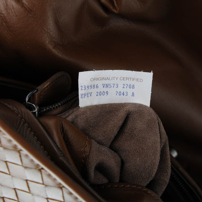 Bottega Veneta Smooth Lambskin Intrecciato Tiina Top Handle Bag Cigar 7 of 7