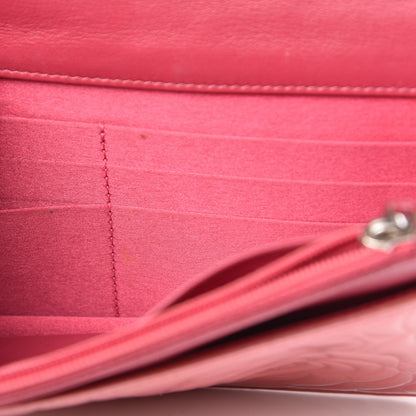 Chanel Patent Camellia Embossed Wallet on Chain WOC Rose 9 of 14