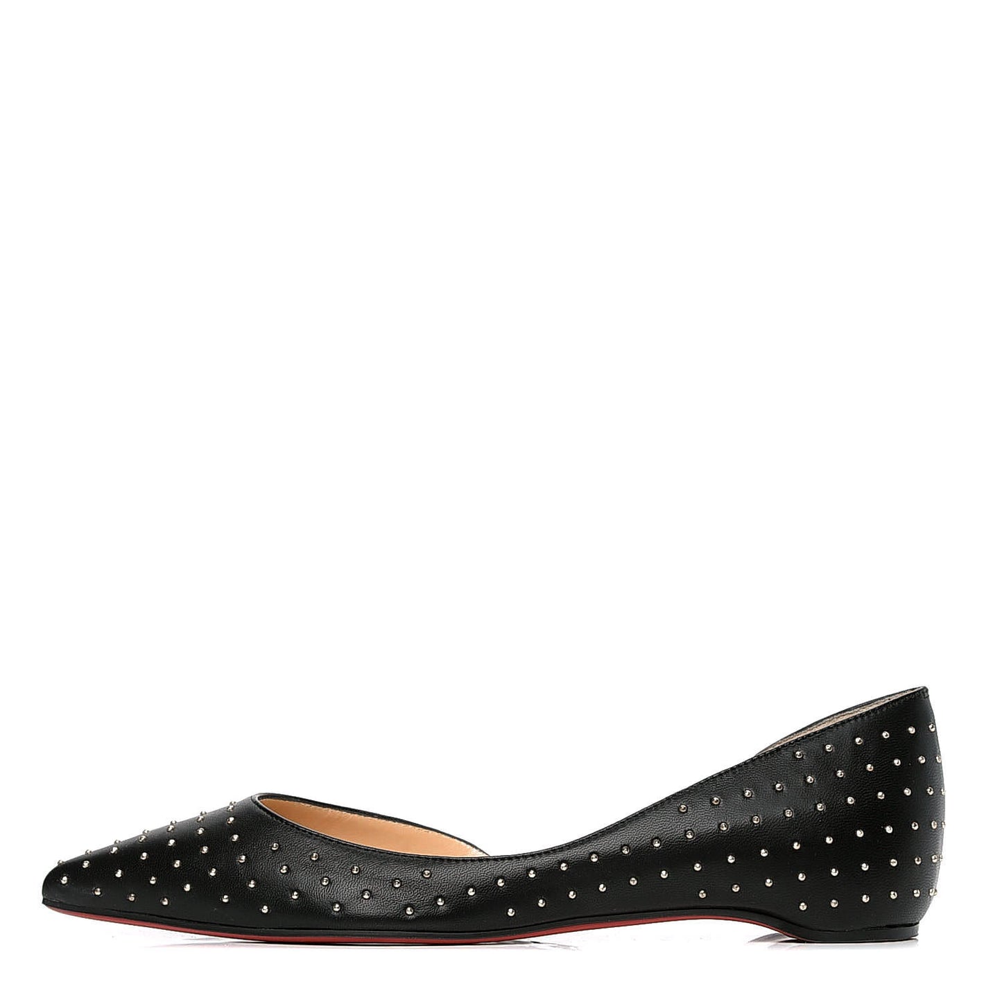 Calfskin Studded Iriza Flats 37 Black