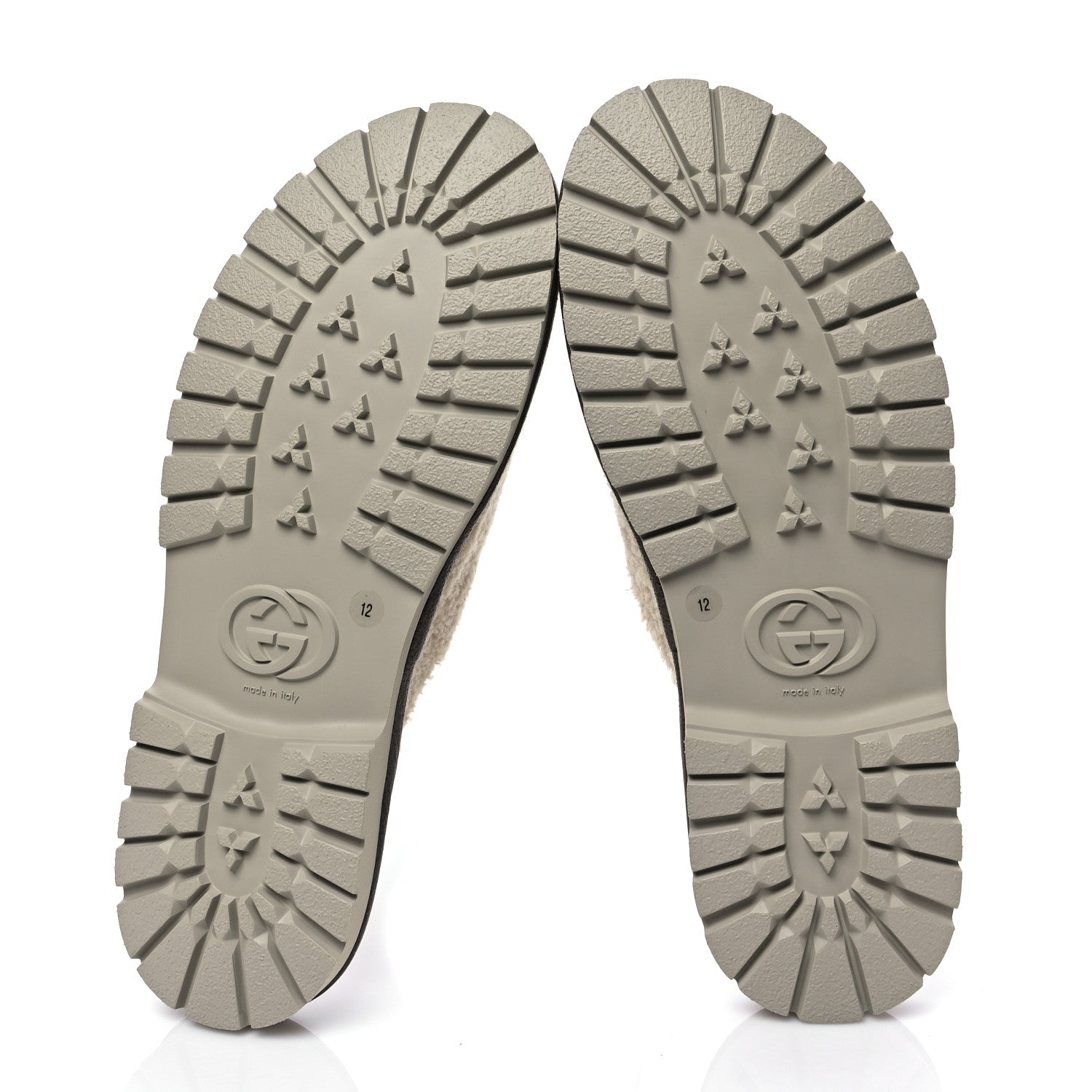 Gucci X THE NORTH FACE Merino Wool Mens Horsebit Lug Sole Slippers 12 Butterscotch New Acero 7 of 9