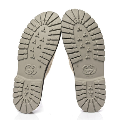 Gucci X THE NORTH FACE Merino Wool Mens Horsebit Lug Sole Slippers 12 Butterscotch New Acero 7 of 9