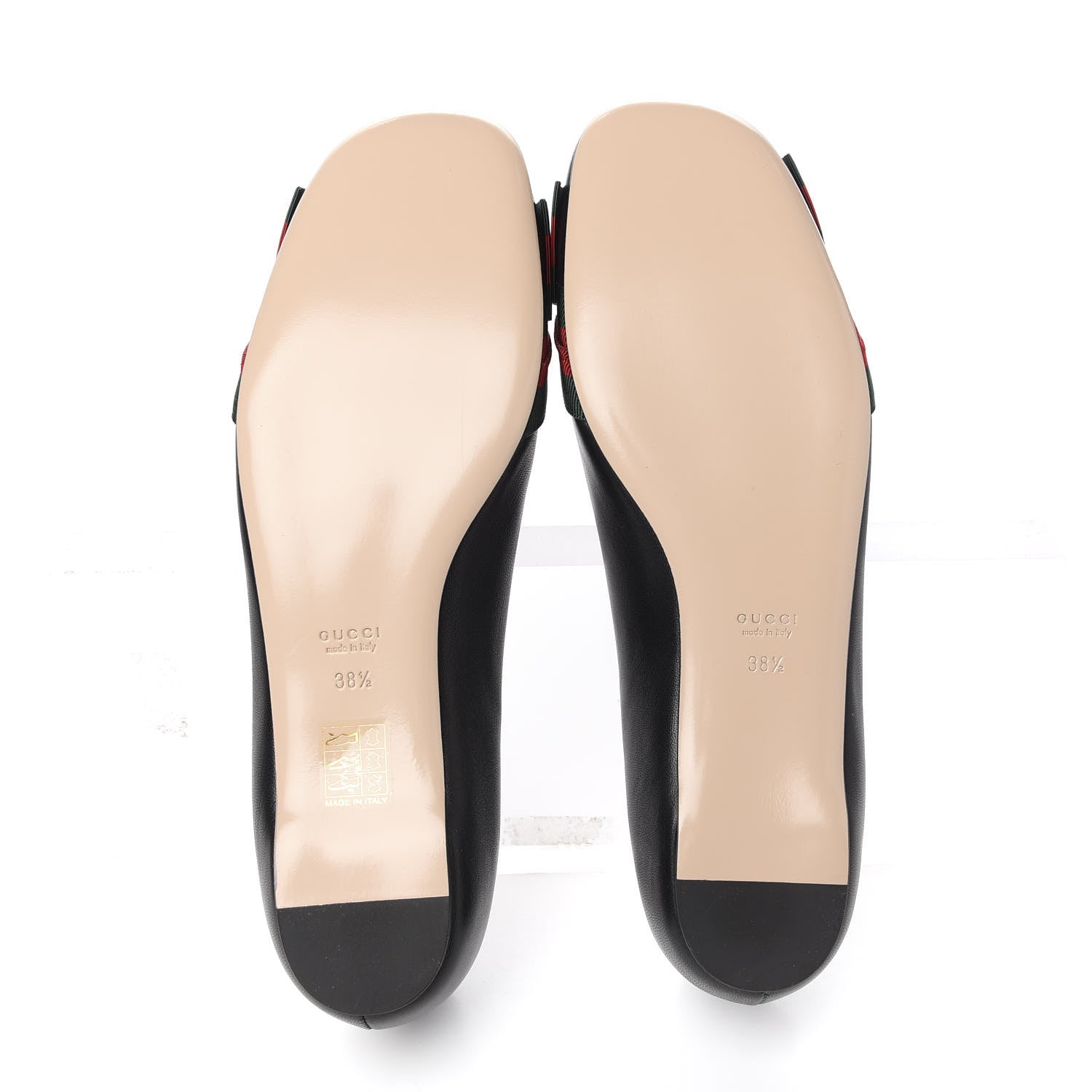 Gucci Calfskin Web Ballerina Flat 38.5 Black 5 of 9