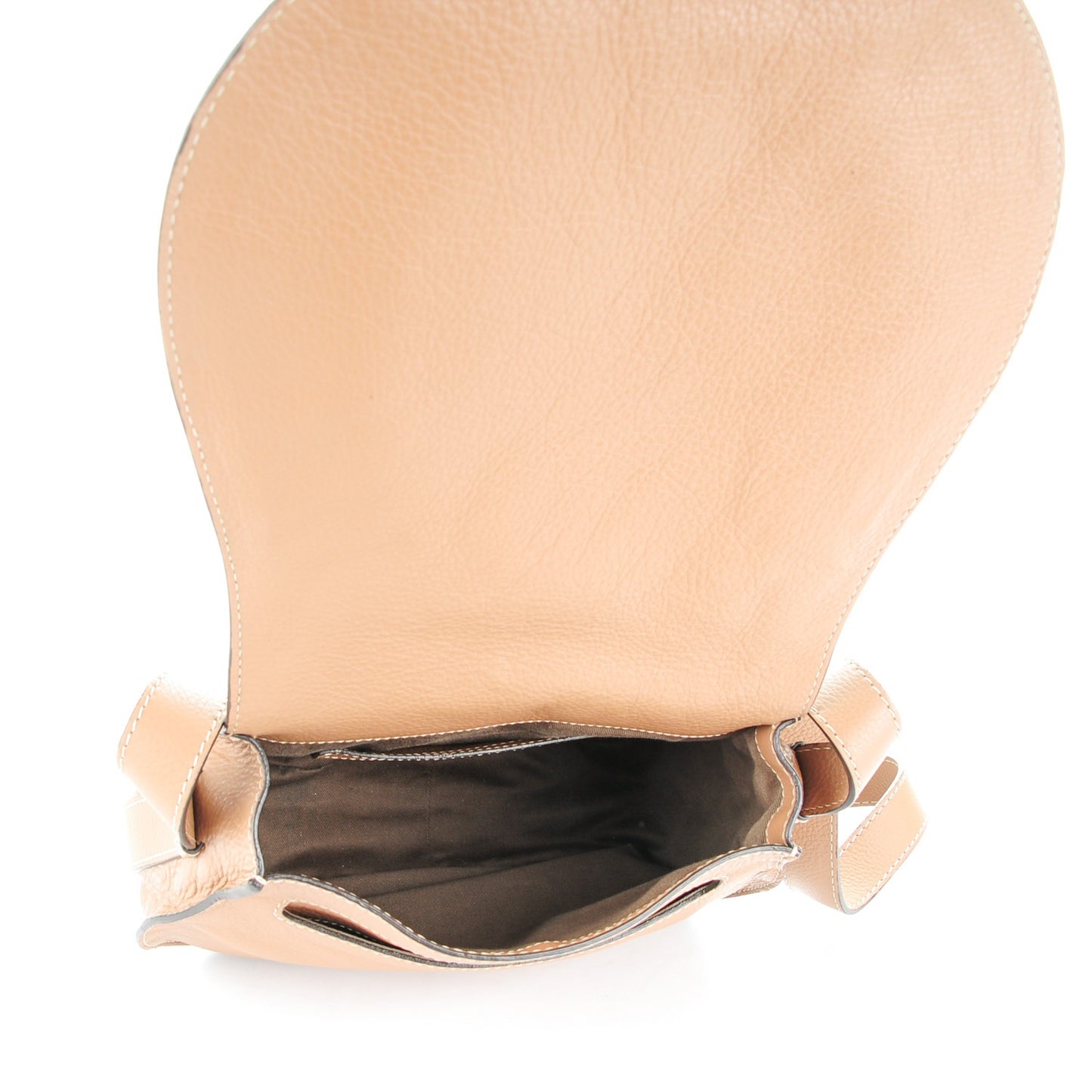 Calfskin Medium Marcie Round Crossbody Bag Nut