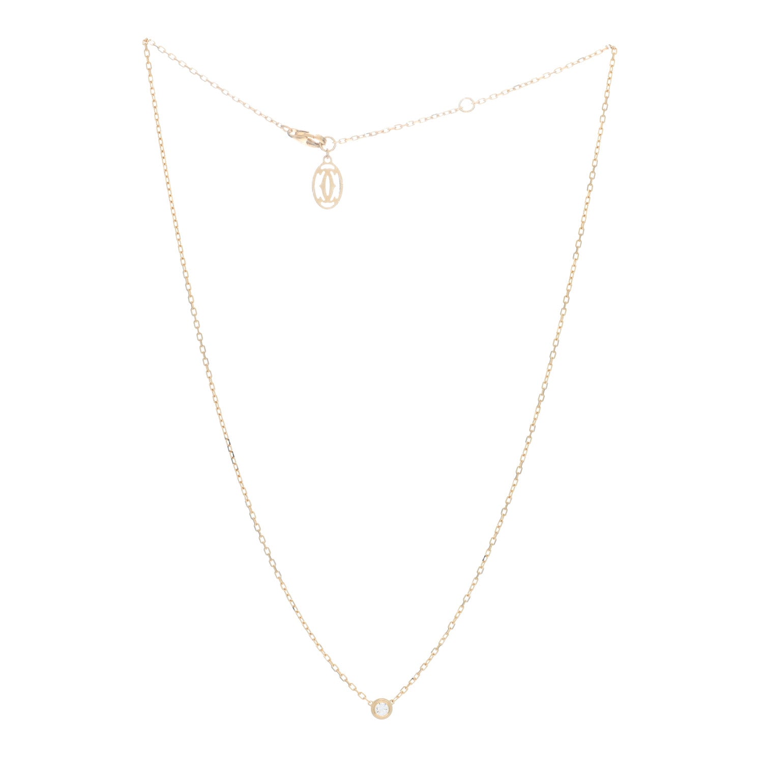Cartier 18K Yellow Gold Diamond SM D'Amour Pendant Necklace 2 of 5