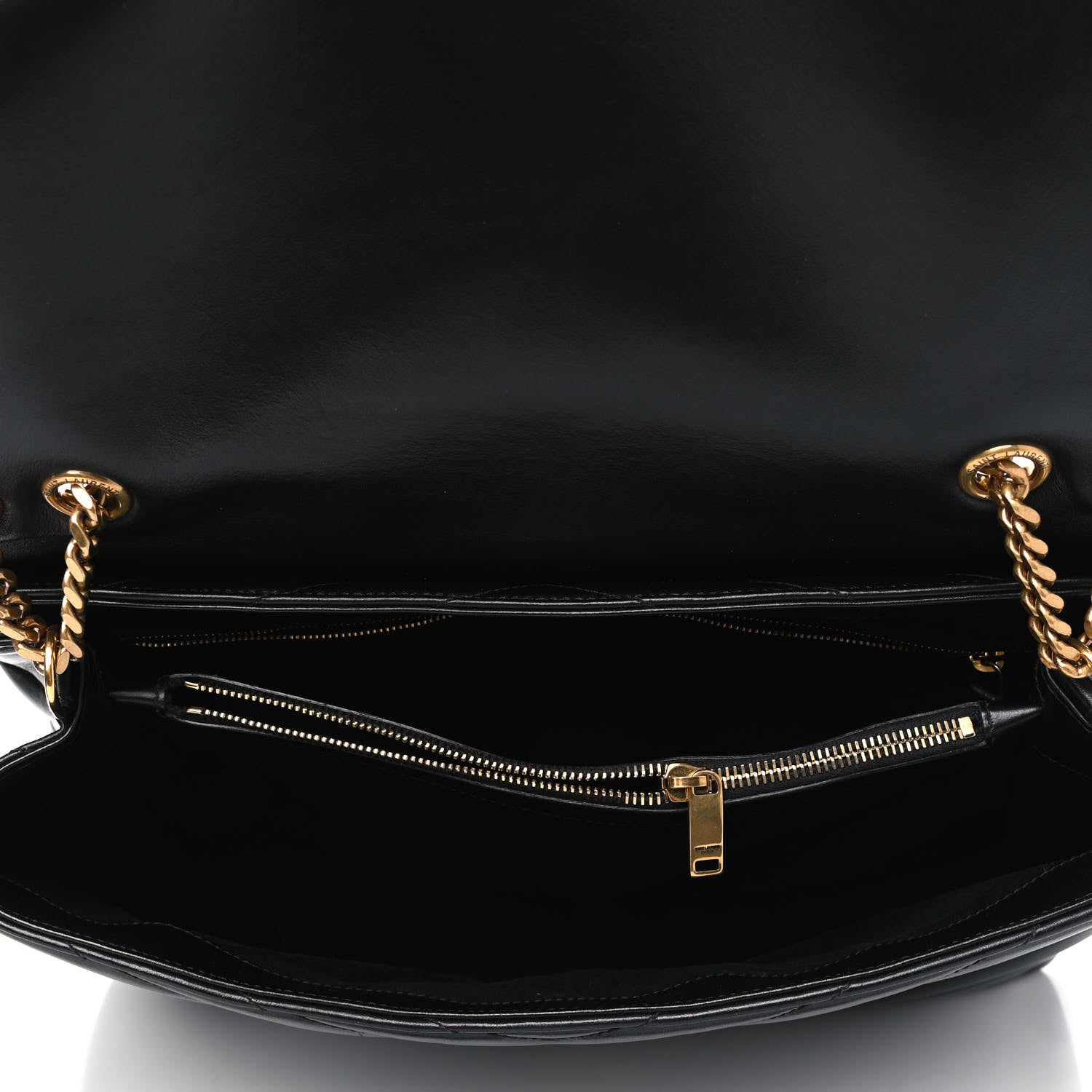 Saint Laurent Calfskin Y Quilted Monogram Large Loulou Chain Satchel Black 4 of 9
