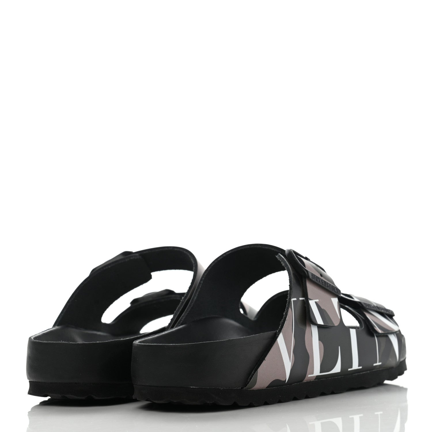 Valentino Garavani X BIRKENSTOCK Calfskin VLTN Arizona Slide Sandals 40 Army Green Poudre 4 of 10