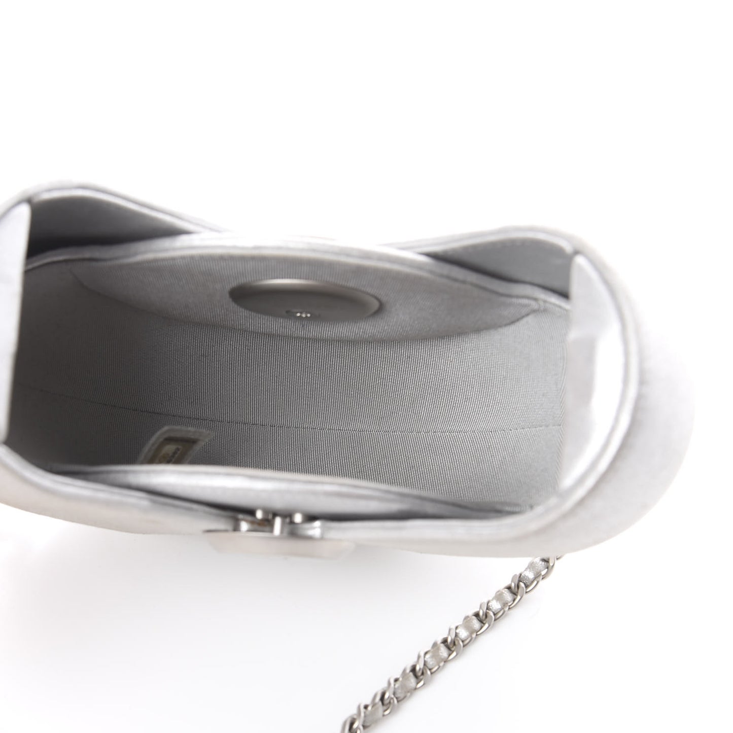 Metallic Lambskin Evening In the Air Bag Silver