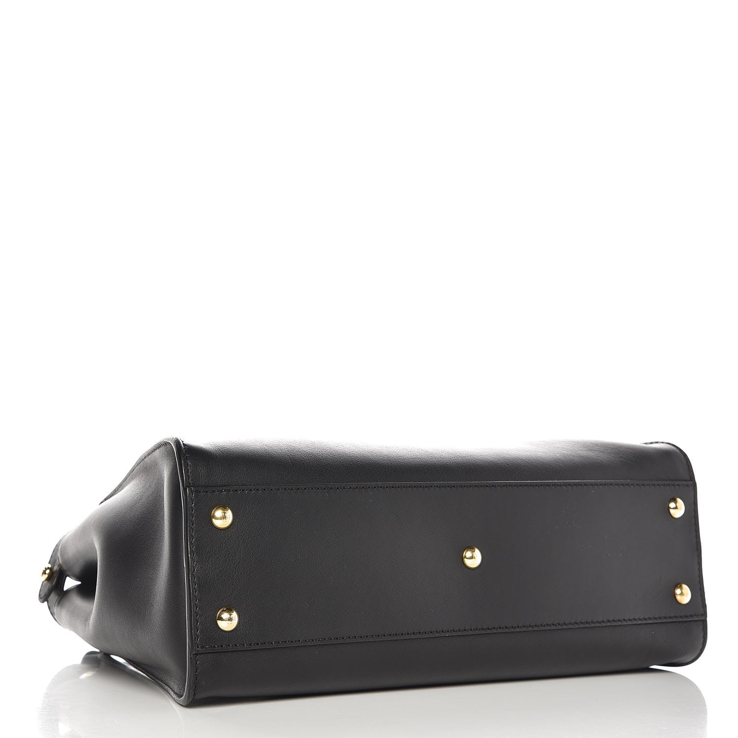 Fendi Vitello Seta Shiny Nappa Medium Peekaboo Iconic Satchel Black 4 of 8