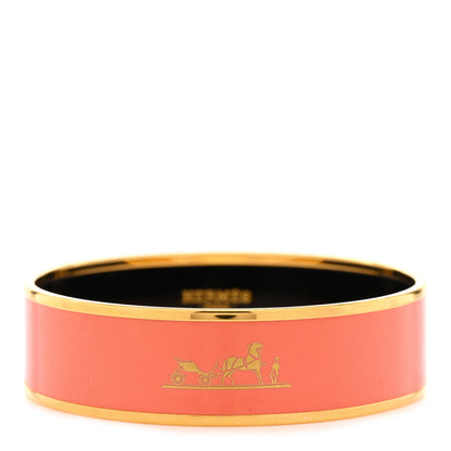 Hermes Enamel Printed Caleche Wide Bracelet 70 Mango 1 of 6